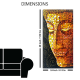 Elegant Buddha Wall Painting for Living Room or Office | Sacred Art for Positive Energy & Focus | Canvas Size 2x4 Feet