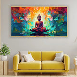 Divine Peace Buddha Canvas Painting With Frame