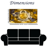 Golden Buddha canvas painting for living room,bedroom, office, hotel et. big size 48x24 inch ready to hang