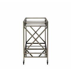 Chic X Design Bar Trolley With Dual Mirror Shelving