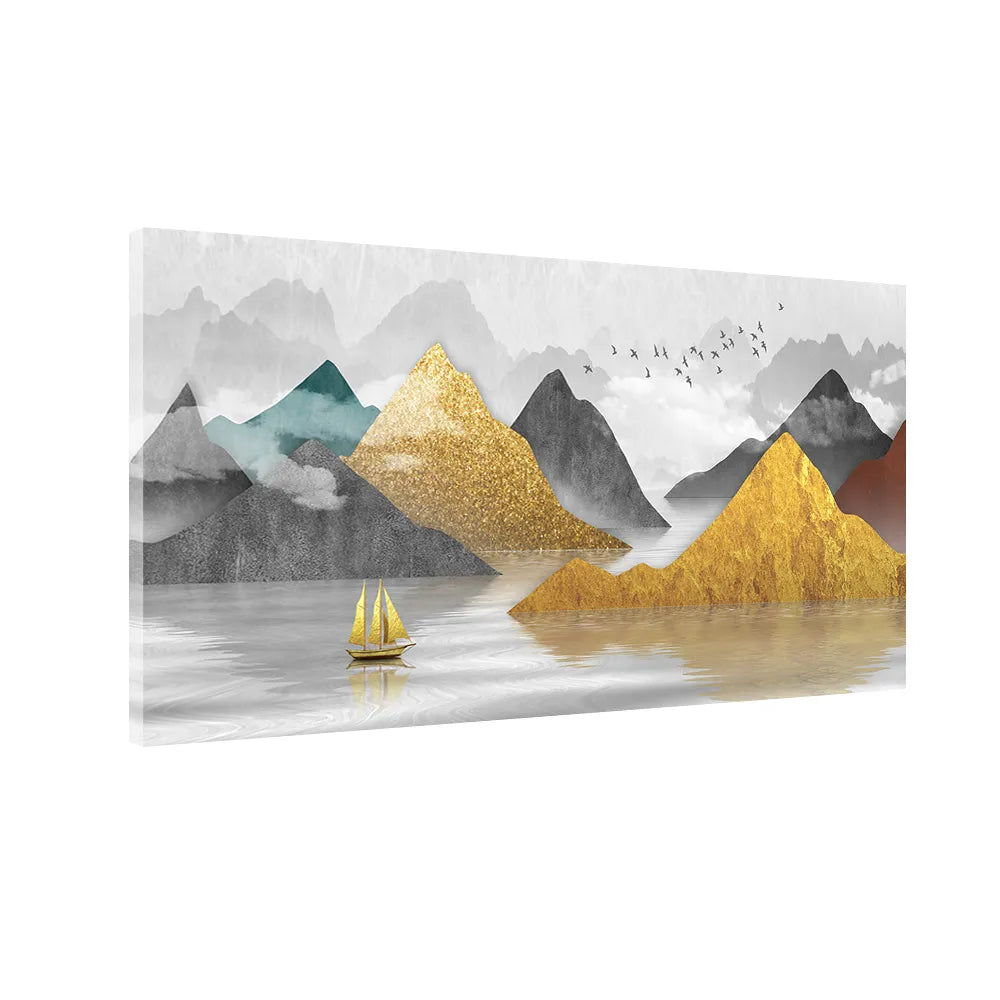 River Through the Mountains | Tranquil Nature Landscape Canvas