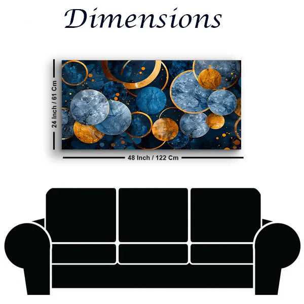 Blue & Orange Glass Bowl Art Collection | Size 2x4 Feet