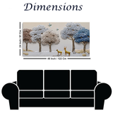 Beautiful couple of deers canvas painting for living room,bedroom, office, hotel et. big size 48x24 inch ready to hang