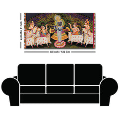 Divine Lord Krishna Pichwai Canvas Wall Painting