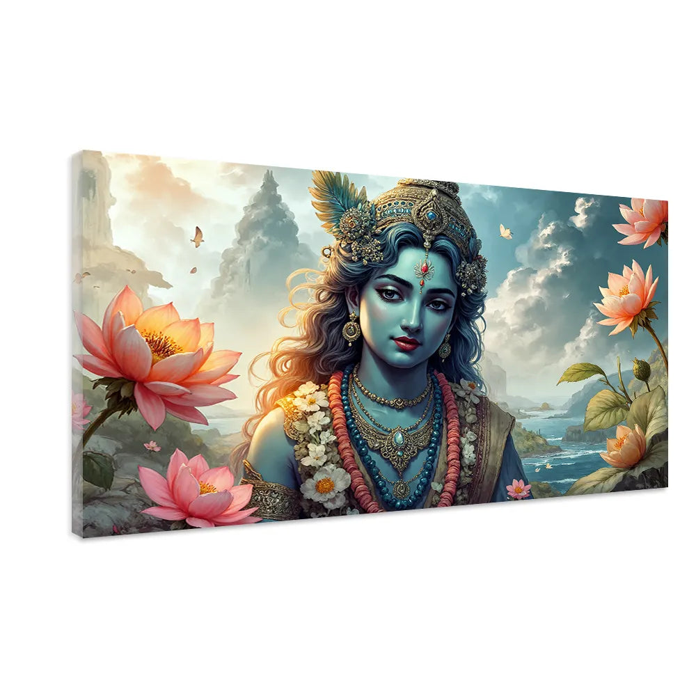 Krishna Wall Painting – Divine Canvas Art for Home & Living