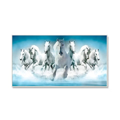 Seven Running Horses Canvas Wall Painting