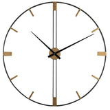 Black Round Style Metal Wall Clock