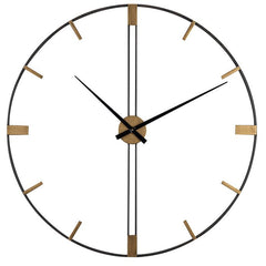 Black Round Style Metal Wall Clock