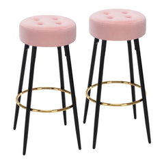 Plush Comfy Velvet Pink Bar Stool / High Stool