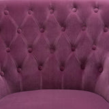 Detailed Tufted Super Comfy Magenta Velvet Lounge Chair
