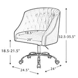Velvet Clemence Black Task Chairs/Study Chair/Office Chair for Study Room, Office, Swivel Armchair with Gold Base