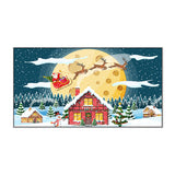 Festive Dreams Santa and Reindeer in Flight Canvas Wall Painting