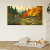 Abstract Nature Canvas Painting for Wall Décor with Floating Frame
