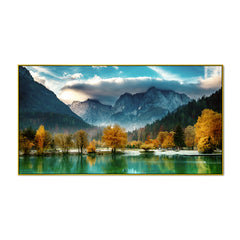 Panoramic Triglav Mountain Peak at Sunrise Canvas Wall Painting