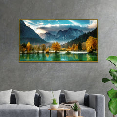 Panoramic Triglav Mountain Peak at Sunrise Canvas Wall Painting