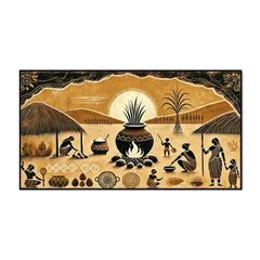 Beautiful Village Feast Digital Print on Canvas Wall Painting