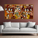 Radha Krishna Rasleela Large Canvas Wall Painting