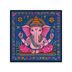 Divine Ganesha Traditional Indian Canvas Wall Painting