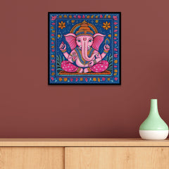 Divine Ganesha Traditional Indian Canvas Wall Painting