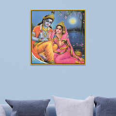 Divine Radha Krishna Religious Canvas Wall Painting