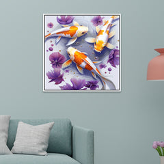 Tranquil Koi Fish Vastu Canvas Wall Painting For Home Décor