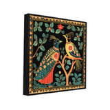 Traditional Indian Folk Art Bird Canvas Wall Painting for Home Décor
