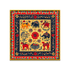 Traditional Madhubani Folk Art Canvas Painting for Home and Office Décor