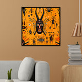Tribal Mask Bold Abstract Tribal-Inspired Canvas Wall Painting