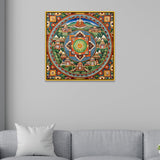 Sacred Mandala Traditional Tibetan Style Spiritual Canvas Wall Painting