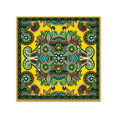 Vibrant Colorful Floral & Paisley Art Mandala-Inspired Canvas Wall Painting