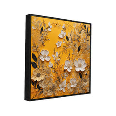 Bright 3d White Floral Canvas Painting for Wall Decoration