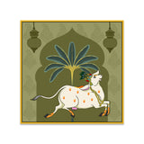 Traditional Indian Pichwai Square Canvas Painting for Wall Décor