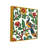 Peacock Modern Art Multicolor Square Canvas Wall Painting