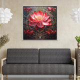 Pink Lotus Floral Vastu Canvas Wall Painting for Home and Office Décor