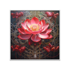 Pink Lotus Floral Vastu Canvas Wall Painting for Home and Office Décor