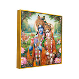 Divine Radha Krishna Religious Square Canvas Wall Painting