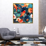 Colorful Koi Fish Vastu Canvas Wall Painting