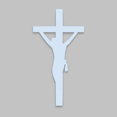 Jesus Crosses Backlit Wooden Wall Hanging with LED Night Light Walnut Finish