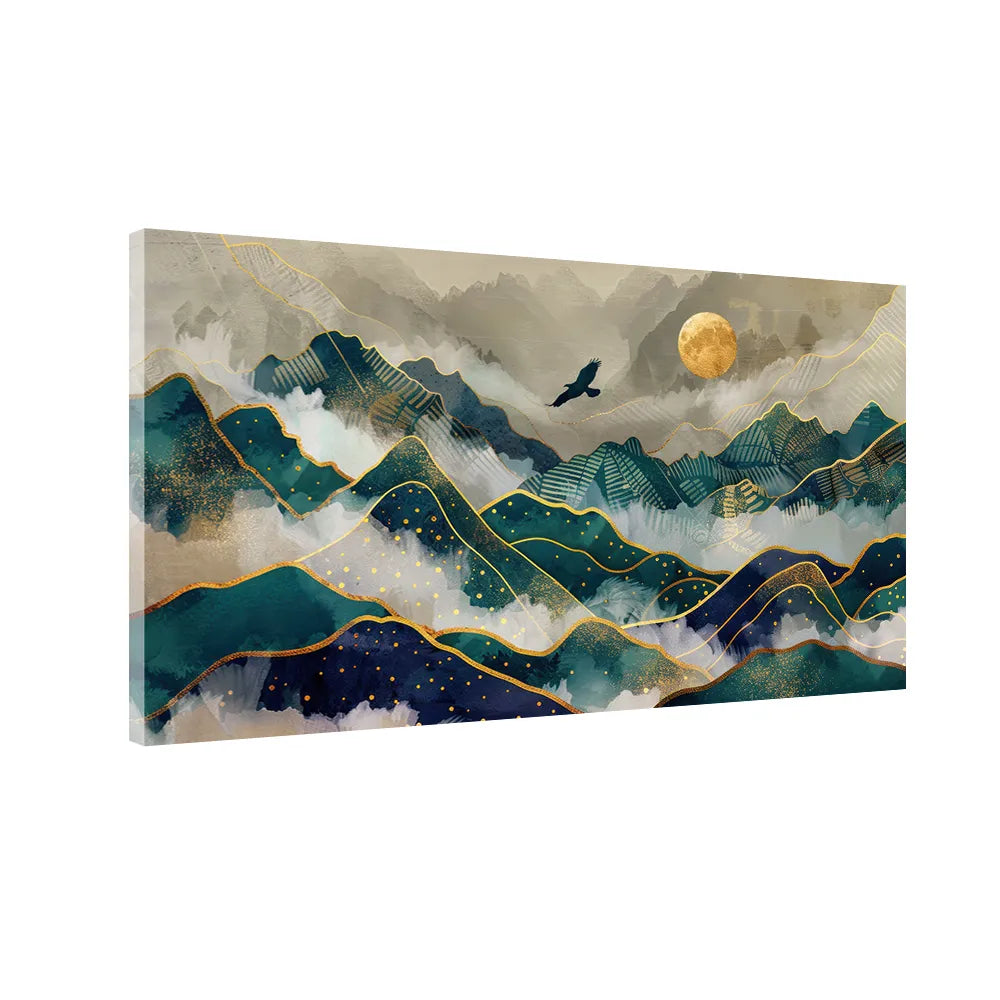Sunset Over the Hills – Mountain Landscape Canvas