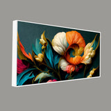 Graceful Bloom Floral Canvas Wall Art Painting Size 4x2 feet