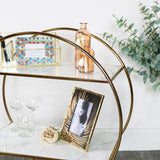 Elegant Gold Marble Round Bar Cart Drinks Trolley