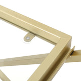 Elegant Golden Finish Drink Cart With Crossed Metal Frame