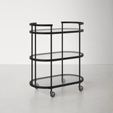 Elegant Modern Bar Cart Trolley With Black Steel Frame