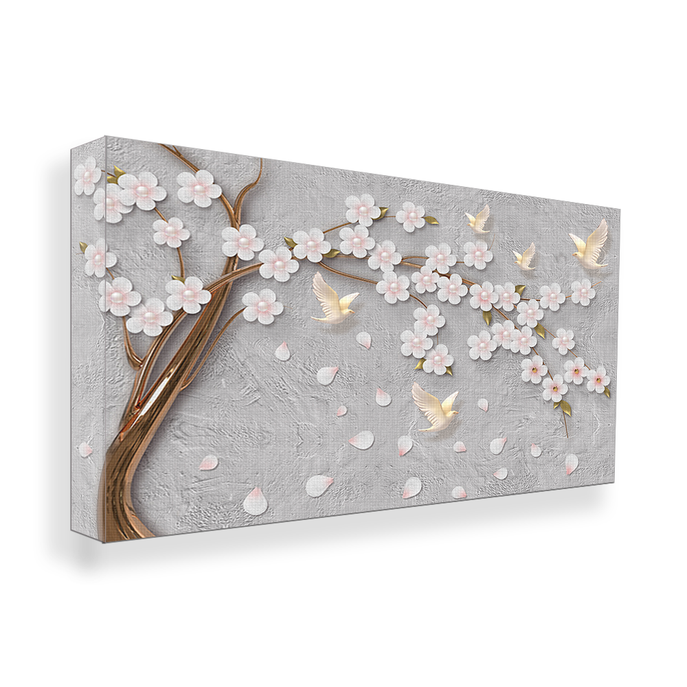 Nature-Inspired Floral canvas painting for living room,bedroom, office, hotel et. big size 48x24 inch ready to hang