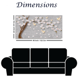 Nature-Inspired Floral canvas painting for living room,bedroom, office, hotel et. big size 48x24 inch ready to hang