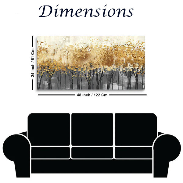 Golden Fall Season Nature Landscape Wall Art Size:H x W, 2x4 Feet