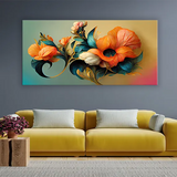 Minimal Floral Abstract Canvas | Elegant Modern Wall Decor