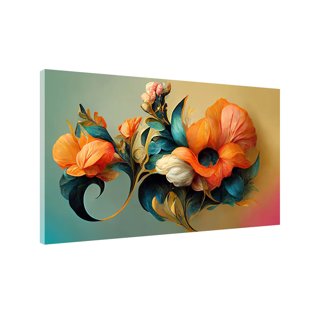 Minimal Floral Abstract Canvas | Elegant Modern Wall Decor