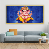 Traditional Ganesha Painting on Canvas | Classic Indian Wall Art