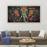 Beautiful-elephant-colorful Canvas Wall Art – Painting Size:H x W, 2x4 Feet